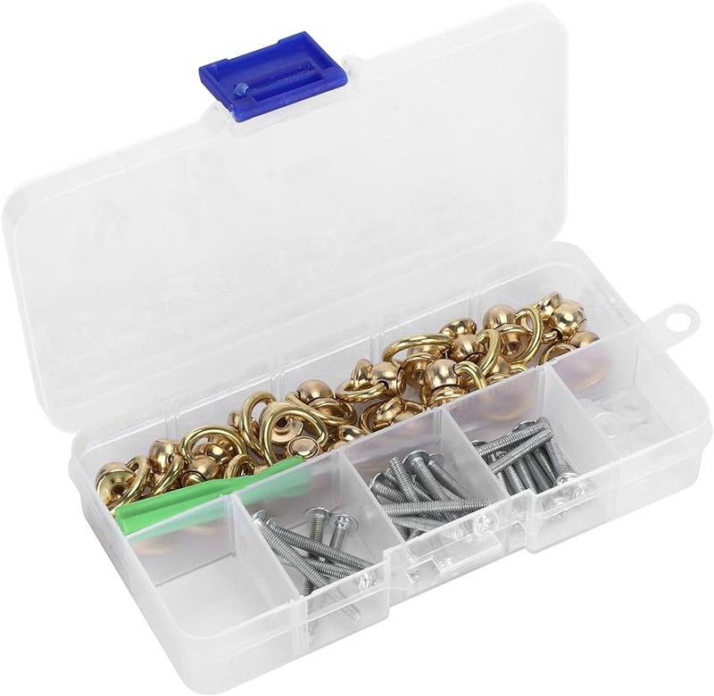 Brass D Ring Buckle Handle Connector 360 Degree Rotating Stud For Leather Craft Backpack Belt - Image 1